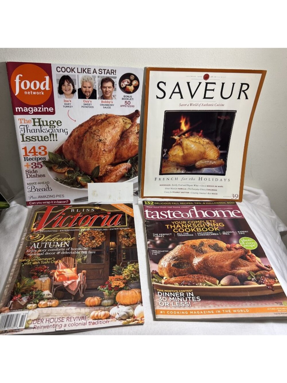 1999 - 2012 Fall Dinner Cooking Thanksgiving Baking Food Magazine Lot of 4